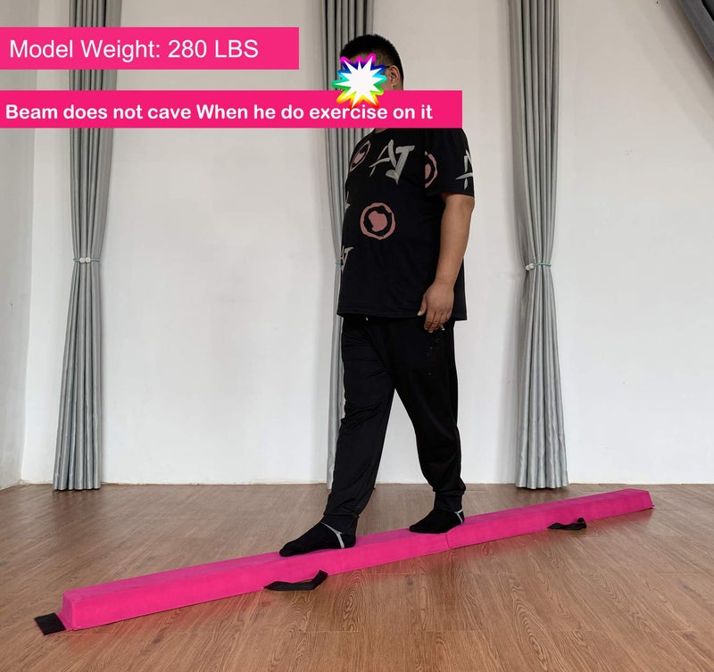 Marfula 8 FT / 9 FT Folding Balance Beam Gymnastics Floor Beam - Extra Firm - Suede Cover - Anti Slip Bottom with Carry Bag For Kids/Adults Home Use - Image 3